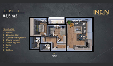 Tipi 1 — 83.5 m²